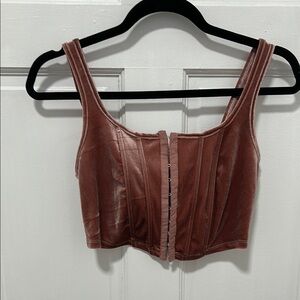 Forever 21 Brown Velvet Crop Top